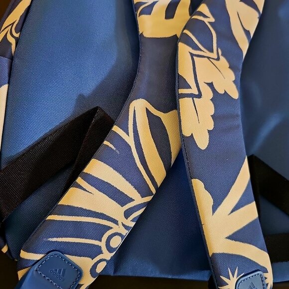 NWT ADIDAS x FARM Rio Collab nylon Backpack floral Blue and white - Picture 7 of 7